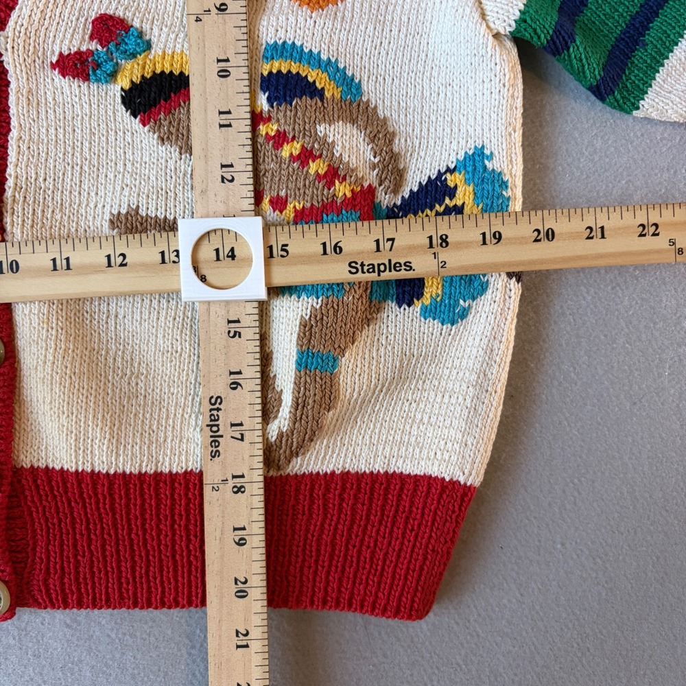 Vintage 1989 Berek Oklahoma Hand Knit Pima Cotton Cardigan Sweater Women Small - Picture 5 of 5